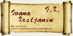 Ivana Kršljanin vizit kartica